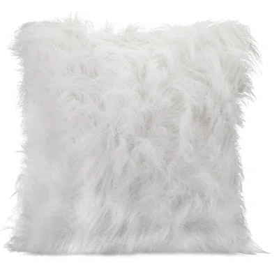 Nikki Chu Faux Fur Throw Pillow Color: White | Wayfair North America