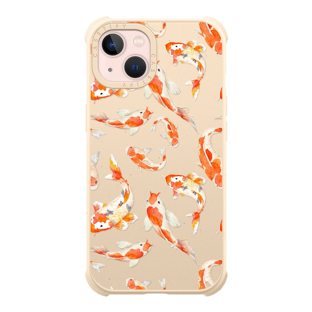 Cute orange white watercolor oriental koi fish pattern | Casetify