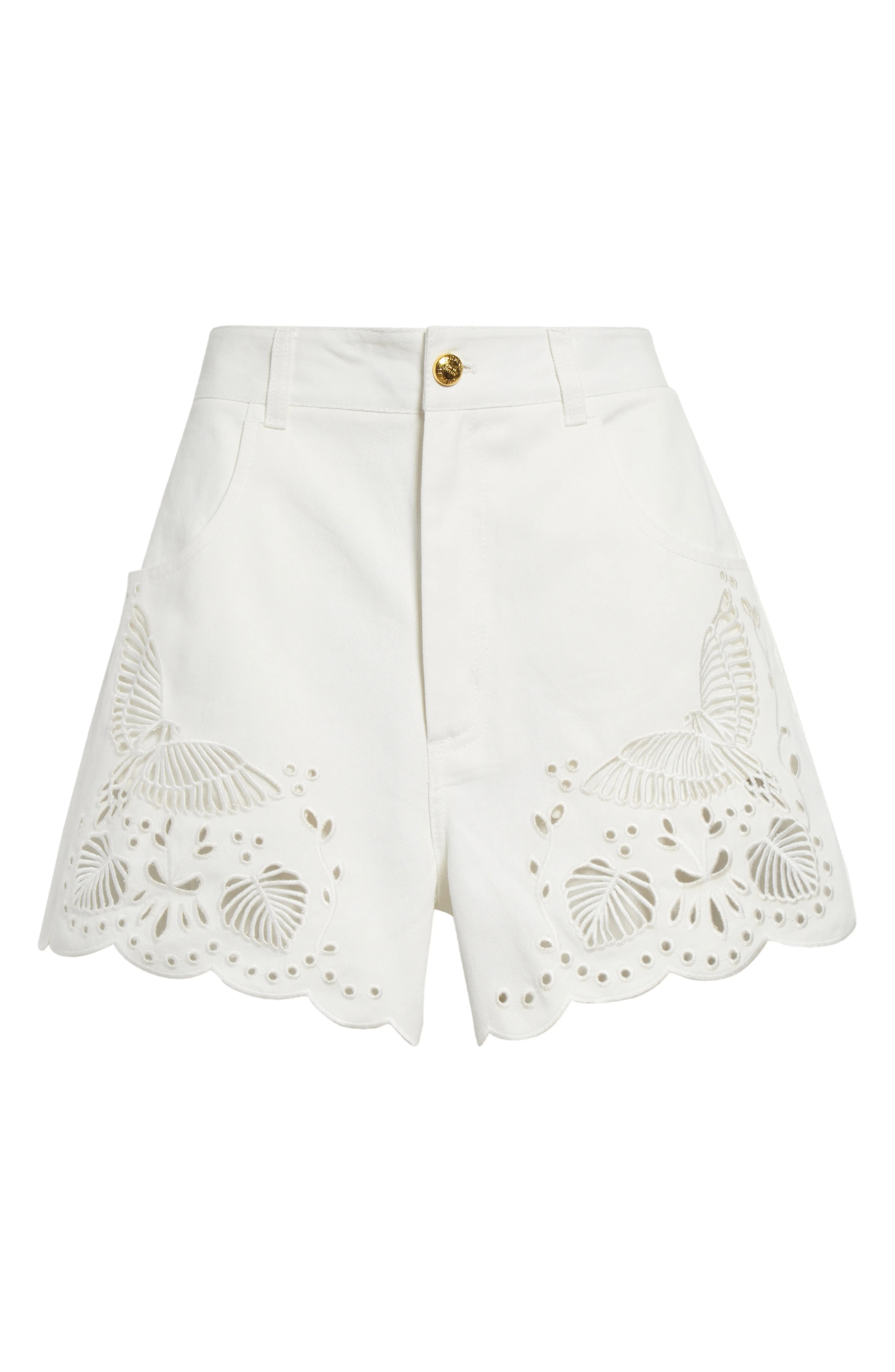 FARM Rio Richilieu Eyelet Embroidered Shorts | Nordstrom | Nordstrom