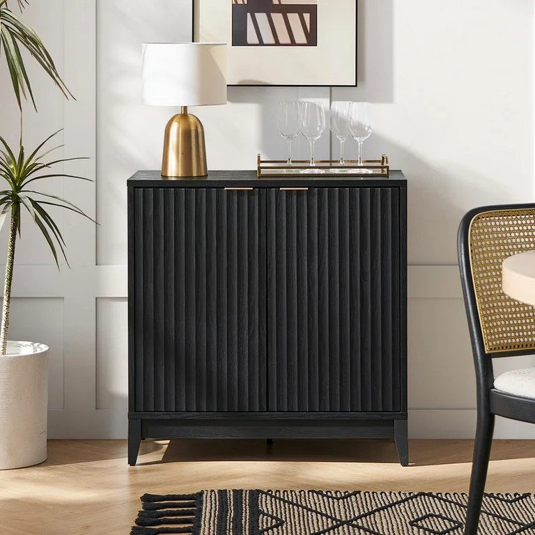 Mopio WM-PD1009-BLK Modern Farmhouse Entryway Adjustable Shelves Accent Cabinet, Black | Walmart (US)