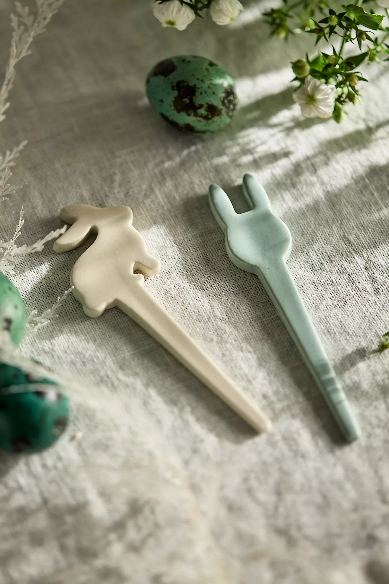 Bunny Ceramic Stakes, Set of 2 | Anthropologie (US)