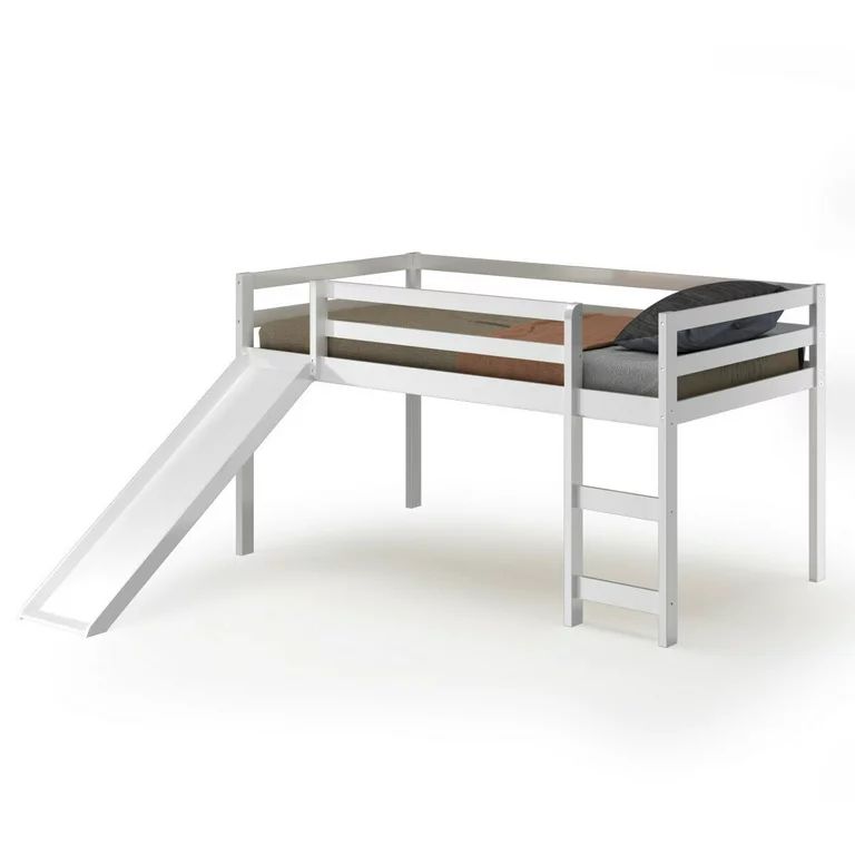Gymax Wood Loft Bed Elevated, Twin, White | Walmart (US)