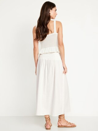 High-Waisted Crinkle Gauze Smocked Maxi Skirt | Old Navy (US)