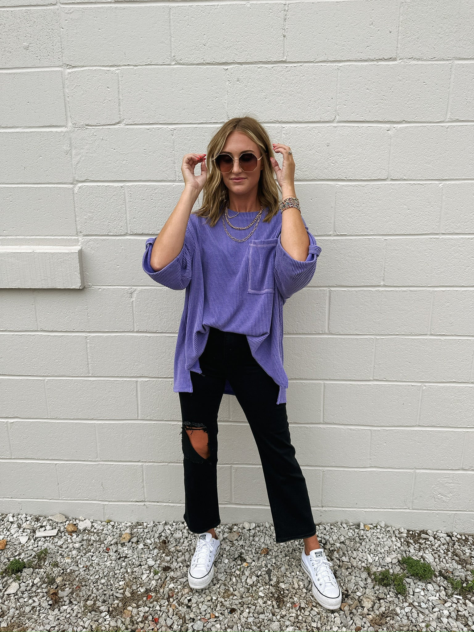 classy classic perry ribbed top | Etta & East