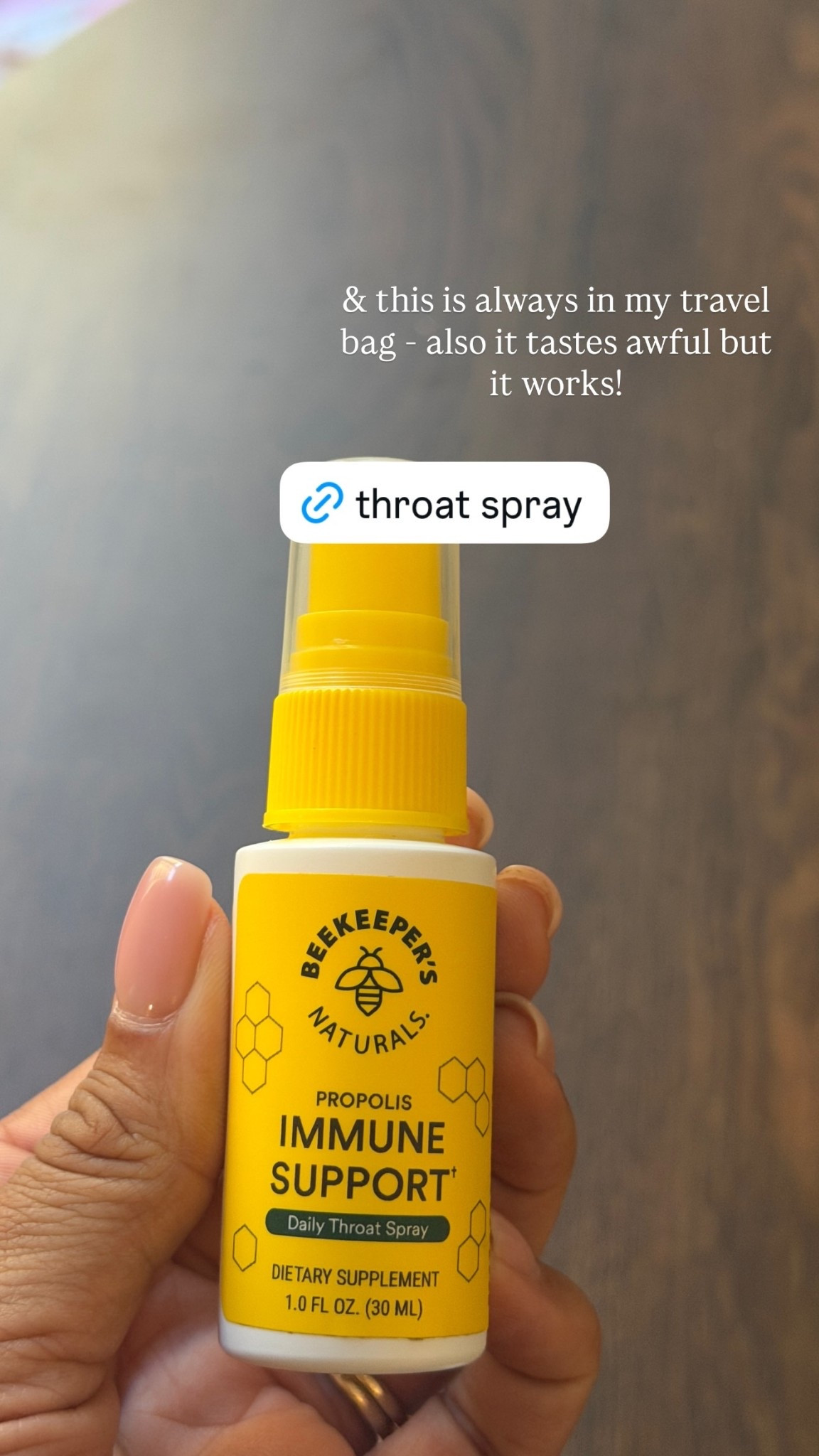 & this throat spray is always in my travel bag - also it tastes awful but it works!

#LTKselfcare #LTKTravel #LTKdayinmylife