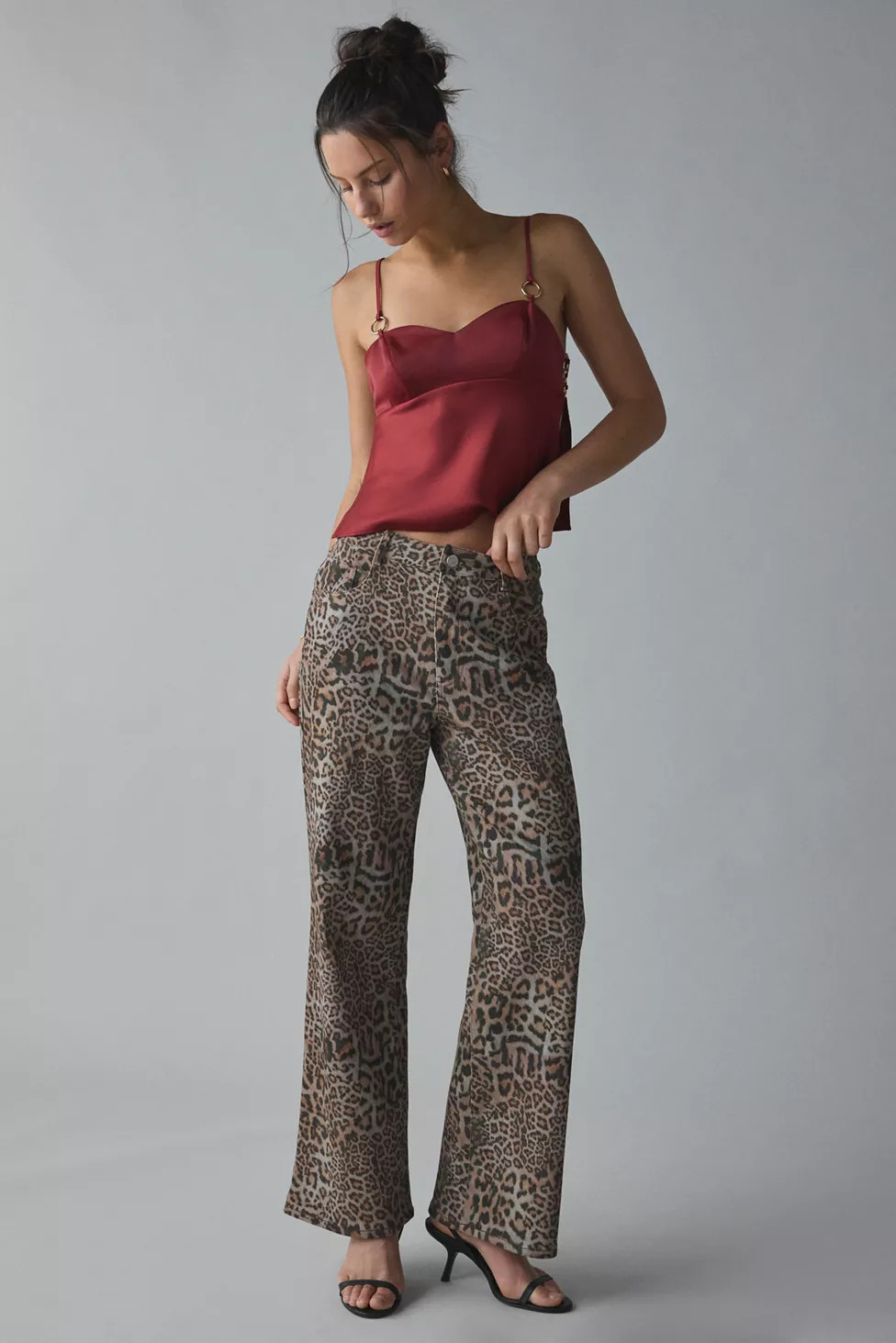 Another Girl Leopard Print Relaxed Fit Jean | Urban Outfitters (US and RoW)