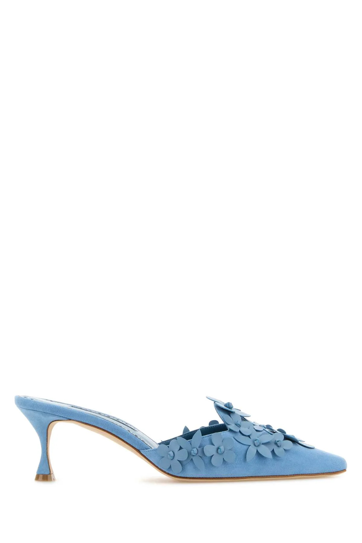 Manolo Blahnik Mone Mule Heel — Blue | Italist Inc.