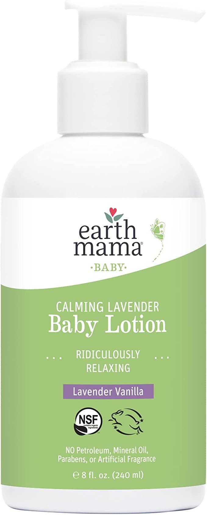 Earth Mama Calming Lavender Baby Lotion | Nourishing Organic Calendula + Rooibos for Sensitive Sk... | Amazon (US)