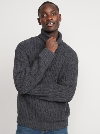 Loose Textured-Knit Turtleneck Sweater for Men | Old Navy (US)