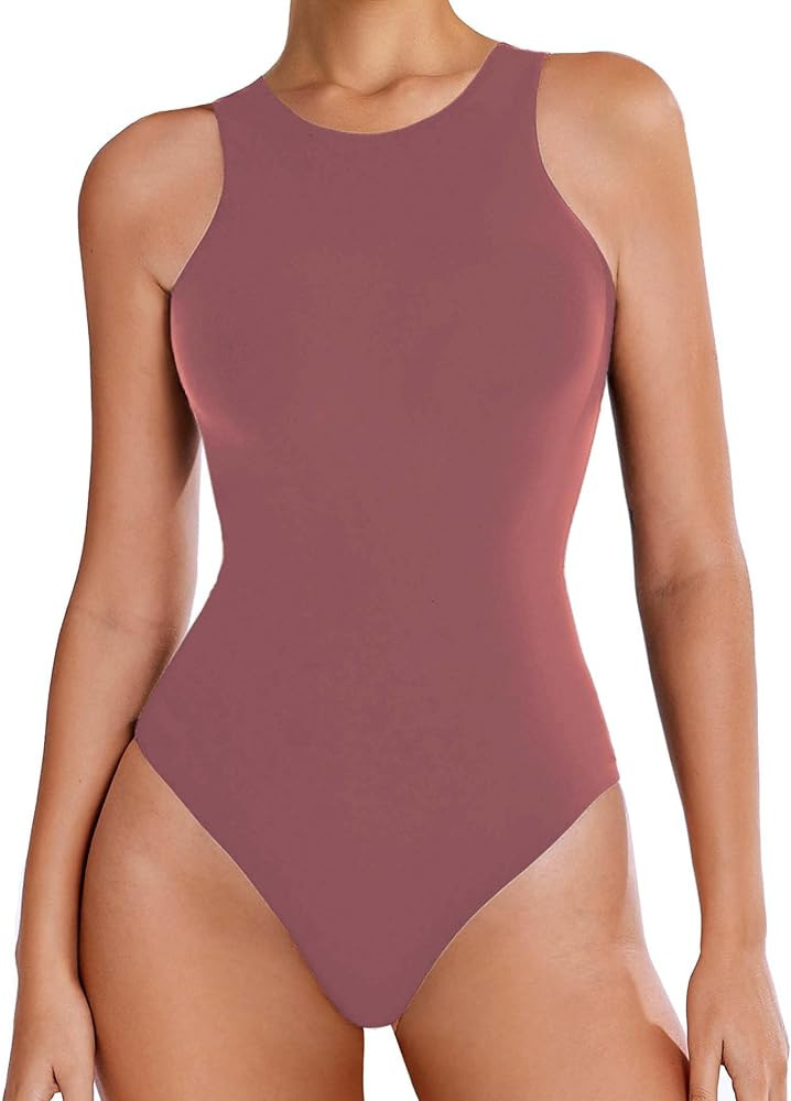 Avidlove Bodysuits for Women Crew Neck Sleeveless Body Suits Snap Closure Double Lined Tank Tops ... | Amazon (US)