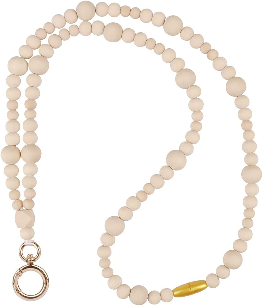 Fashion Wood Beaded Lanyard for Teacher, Super Cute Boho Breakaway Lanyards for ID Badges Key Chain Holder for Women Gift | Amazon (US)