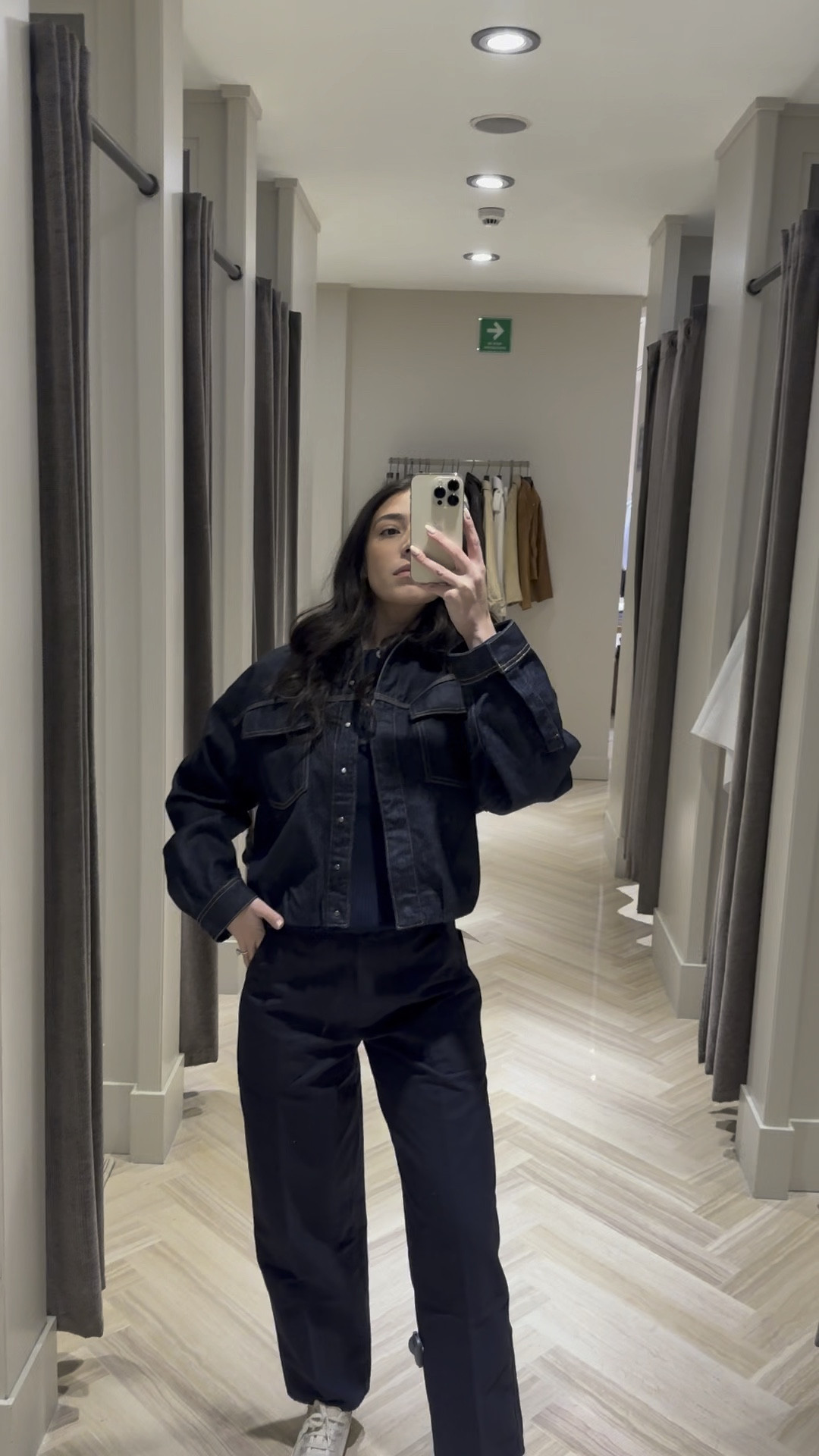 Couldn’t find the navy blue cargos online! But linked the same jackett