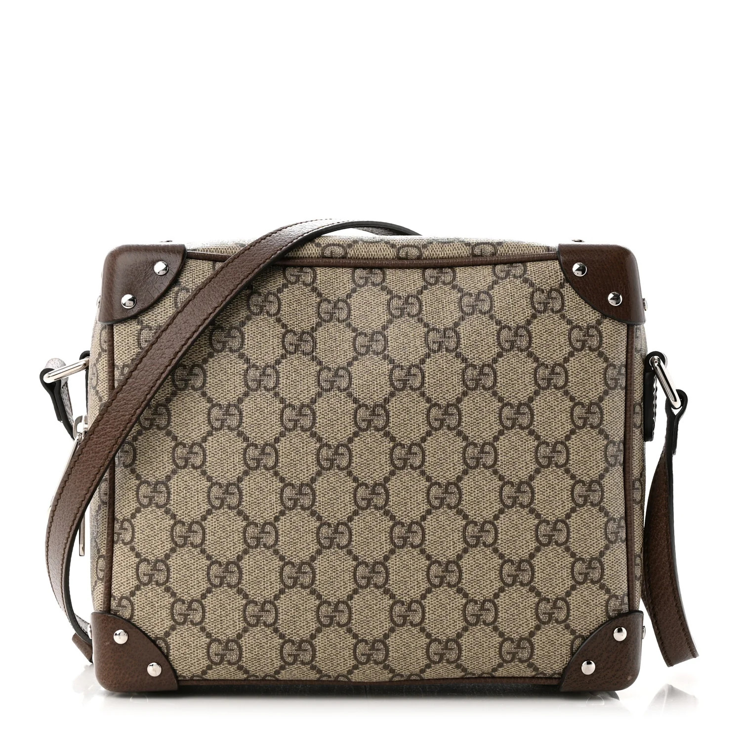 GG Supreme Monogram Textured Calfskin Square Messenger Bag Beige Ebony New Acero | FASHIONPHILE (US)