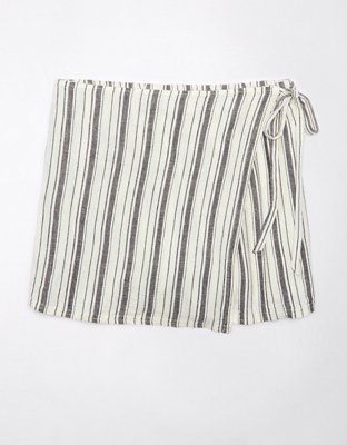AE Linen-Blend Faux Wrap Skort | American Eagle Outfitters (US & CA)