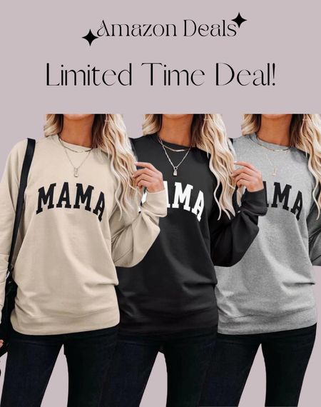 Amazon deals / LEEDYA Women Long Sleeve Mama Sweatshirts Round Neck Pullover Loose Lightweight Blouse Tops / travel outfit 

#LTKTravel #LTKFindsUnder50 #LTKOver40