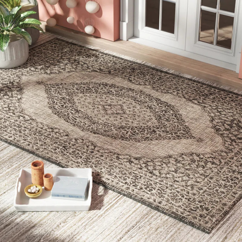 Bradberry Oriental Gray/Brown Indoor / Outdoor Area Rug | Wayfair North America