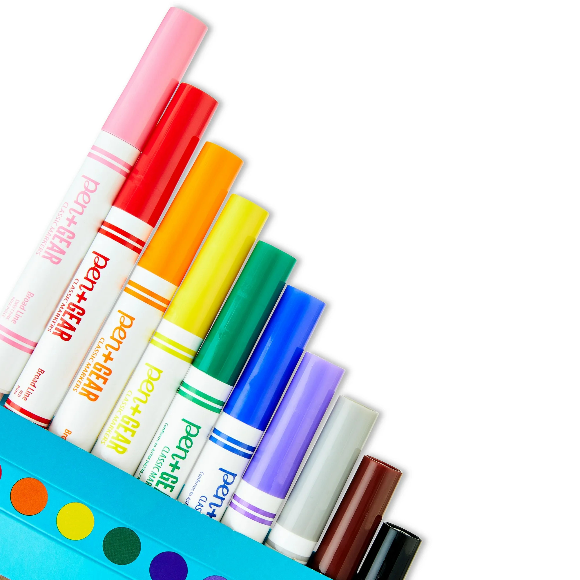 Pen+Gear Assorted Colors Classic Broad Line Markers, 10 Count | Walmart (US)