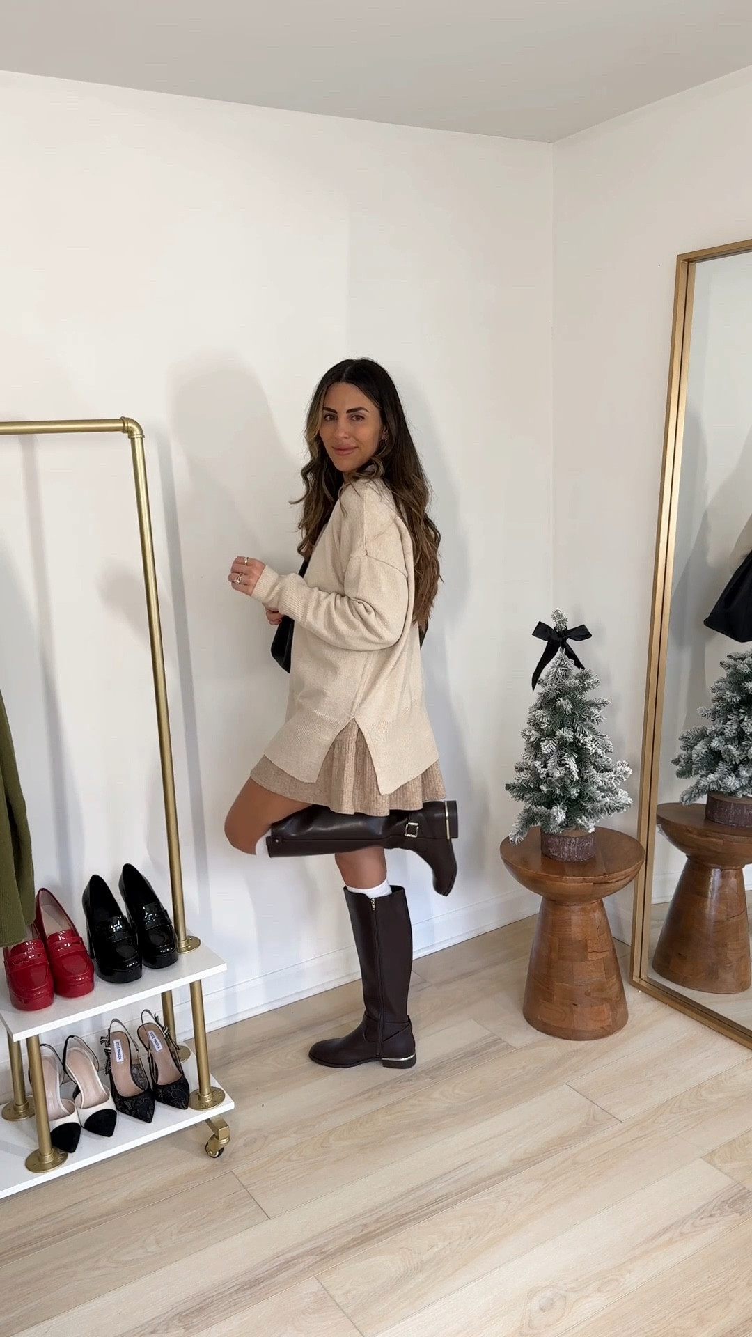 Ruffle sweater dress (XS) layered with a sweater tunic (medium) and knee high riding boots (TTS I always size up half size in boots)

Winter outfit | casual outfit | preppy outfit | what to wear | easy outfits | everyday outfits | lulus | boot outfit | sweater dress outfit 

#LTKVideo #LTKstyletip #LTKfindsunder50