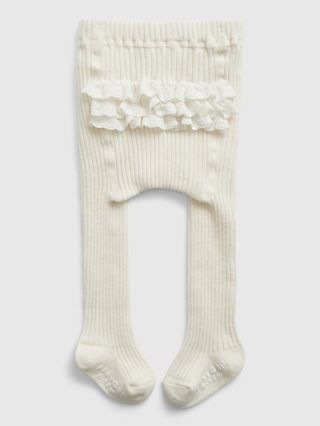 Baby Ribbed Ruffle Tights | Gap (US)