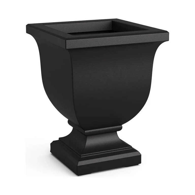 Augusta 16" x 16" x 20" Square Black Tall Polyethylene Self-Watering Planter | Walmart (US)