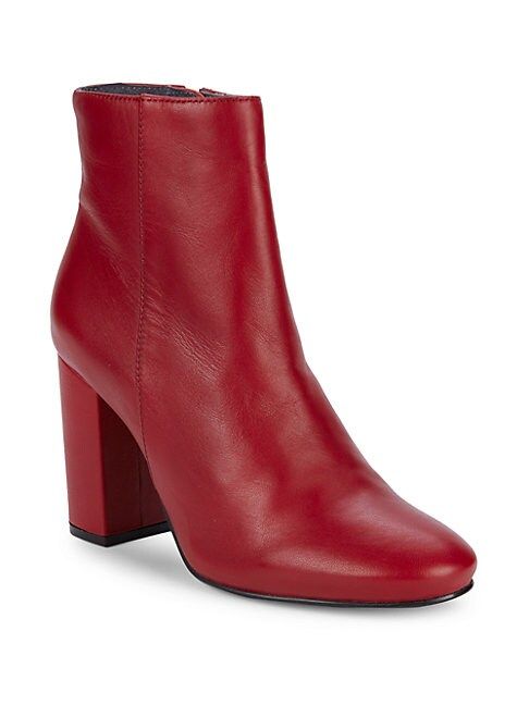 Wholesome Leather Block-Heel Booties | Saks Fifth Avenue OFF 5TH