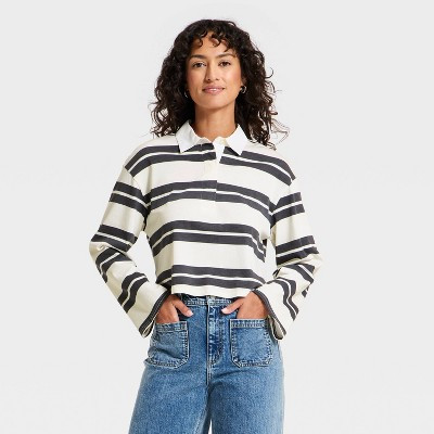 Women's Long Sleeve Button-Down Polo T-Shirt - Universal Thread™ | Target