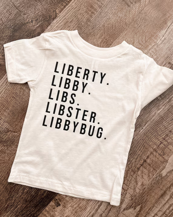 Beige and Black Nickname Baby Toddler Custom Personalized Neutral Short Sleeve Tshirt | Etsy (US)