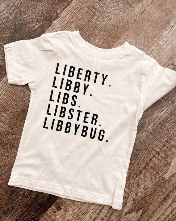 Beige and Black Nickname Baby Toddler Custom Personalized Neutral Short Sleeve Tshirt | Etsy (US)