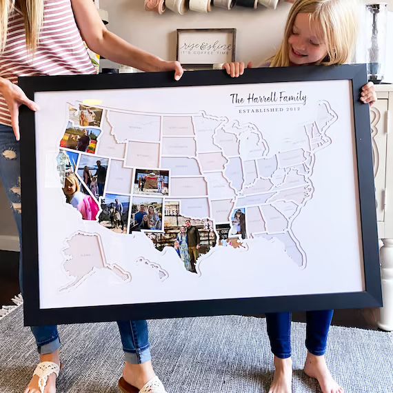 Personalized USA Photo Map - 50 States Travel Map Gift | Etsy (US)