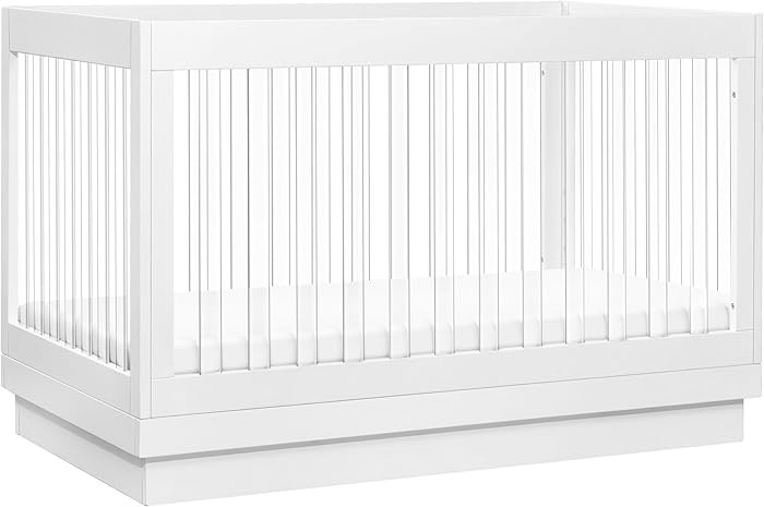 Babyletto Harlow Acrylic 3-in-1 Convertible Crib with Toddler Bed Conversion Kit in White with Ac... | Amazon (US)