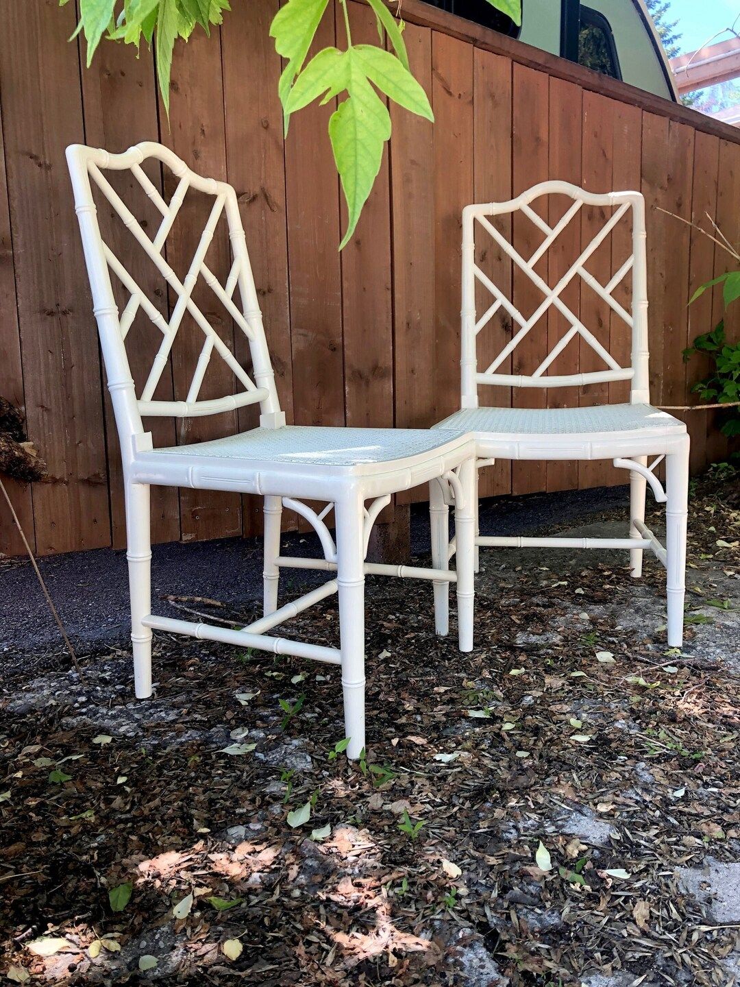 Vintage Faux Bamboo Chinoiserie Chippendale Style Chair PAIR - Etsy | Etsy (US)