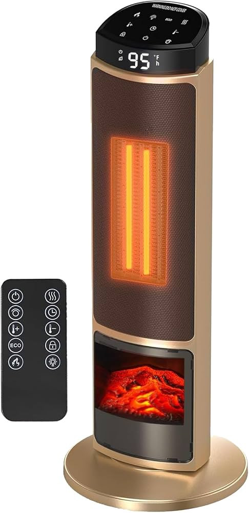 Space Heater Indoor Use, 1500W Compact Electric Portable Heater with Remote, Adjustable Thermosta... | Amazon (US)