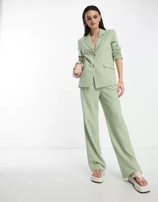 4th & Reckless tailored pants in sage green - part of a set | ASOS (Global)
