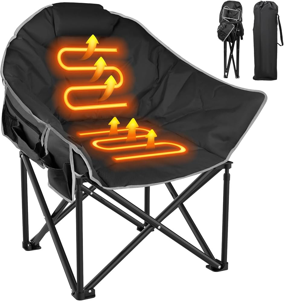 Slendor Heated Camping Chair Oversized, Portable Heated Chair Outdoor Sports with Backrest, High ... | Amazon (US)