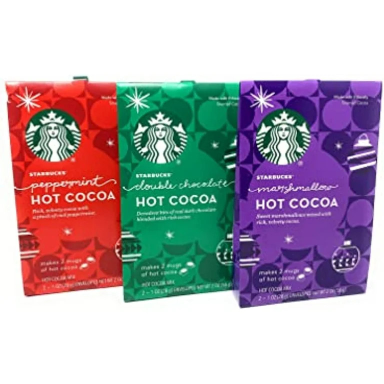 Starbucks Hot Cocoa Holiday Ornament Gift Variety Pack - 3 Flavors - Marshmallow, Double Chocolat... | Walmart (US)