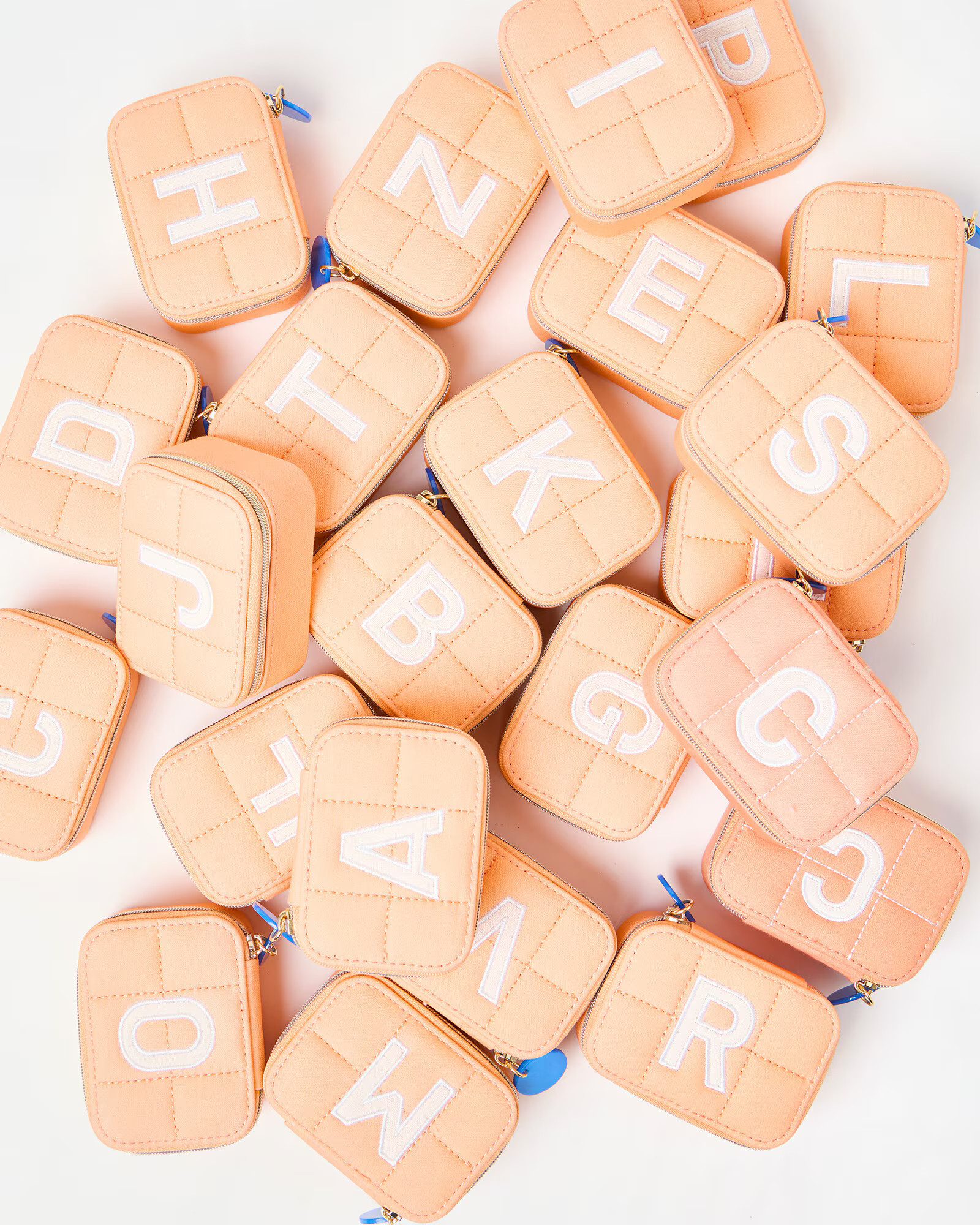 Fresca Alphabet Orange Quilted Initial Travel Jewellery Box | Oliver Bonas | Oliver Bonas (Global)