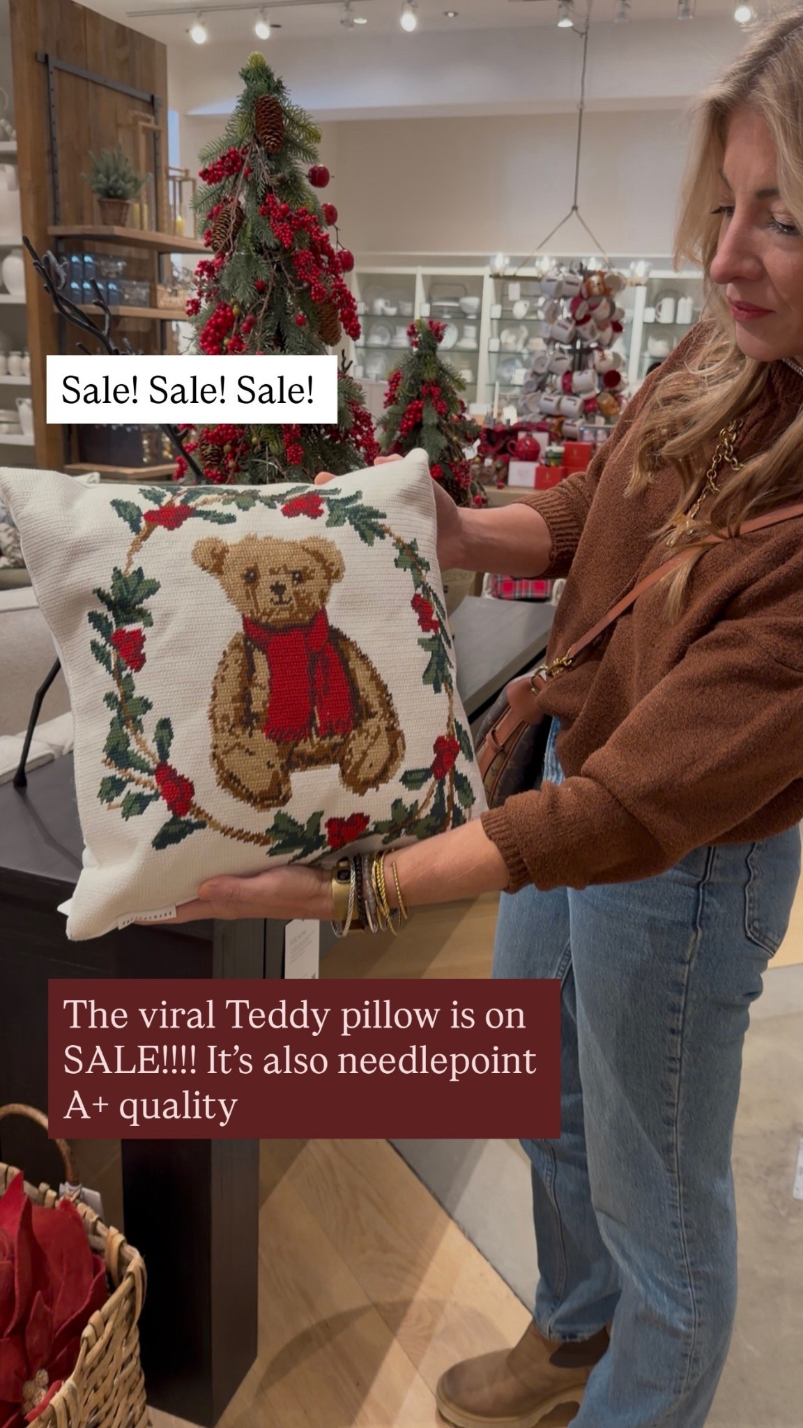 My little teddy bear pillow from Pottery Barn needlepoint pillow from Pottery Barn is on sale right now grab it. It’s super cute in person. It’s not very big but it’s so cute. Trust me on

#LTKHoliday #LTKGiftGuide #LTKHome