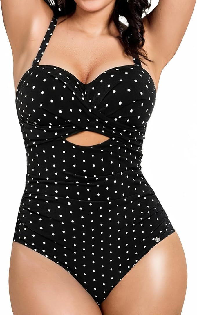 Popilush Swimsuit for Women Tummy Control - One Piece Bathing Suit with Removable Straps for Beac... | Amazon (US)