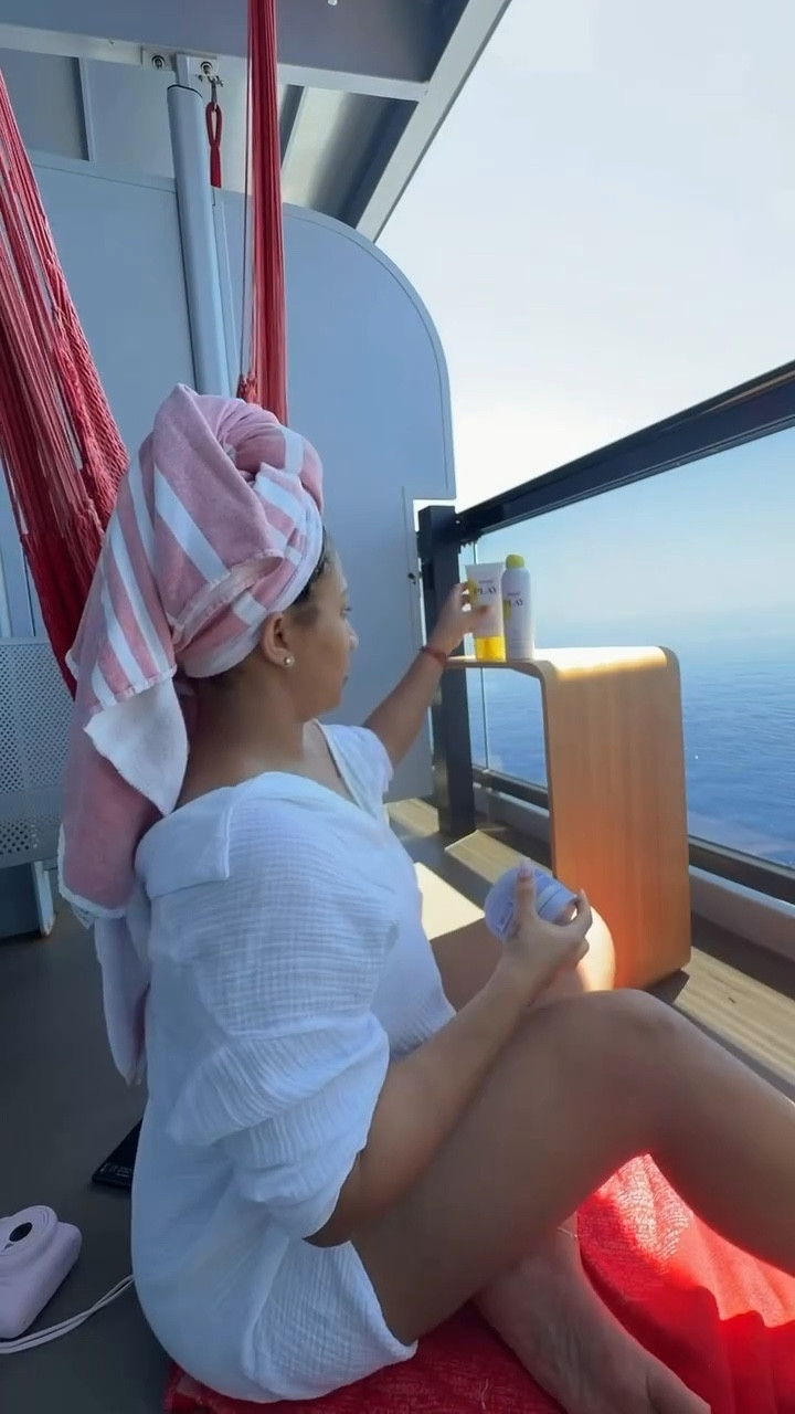 Followed my dreams so hard I’m doing my skincare at sea 🤭✨🤸🏽‍♀️ thank you for having me @virginvoyages @tiktok ❤️ 
Comment SKIN and I’ll dm you everything shown in this video 💫
Guest ⭐️s:
@supergoop @dermalogica @topicals @eosproducts @larocheposayusa @tower28beauty @paulaschoice @rodanandfields @tatcha #skin #beauty #routine #grwm