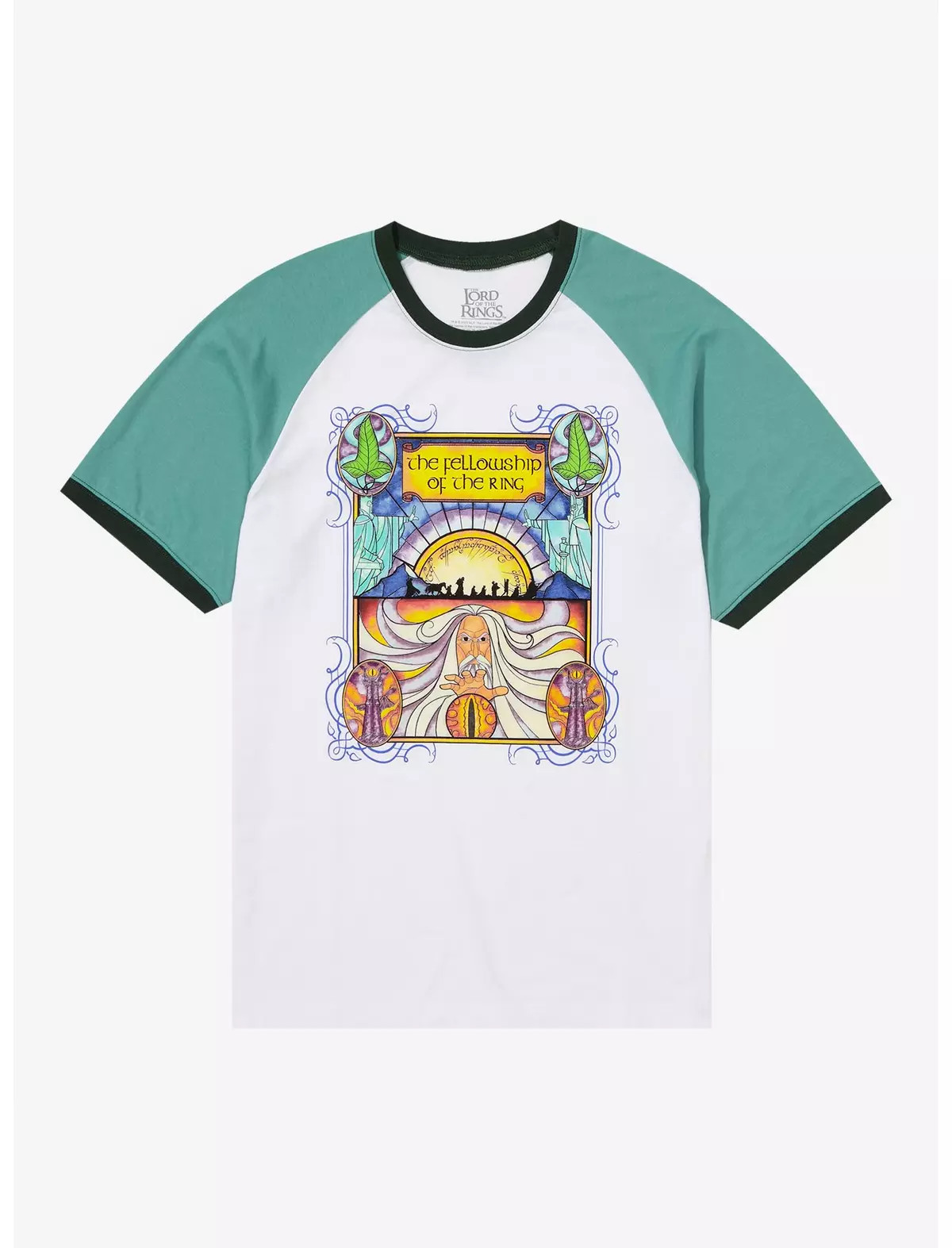 The Lord of the Rings Stained Glass Portrait Raglan T-Shirt - BoxLunch Exclusive | BoxLunch