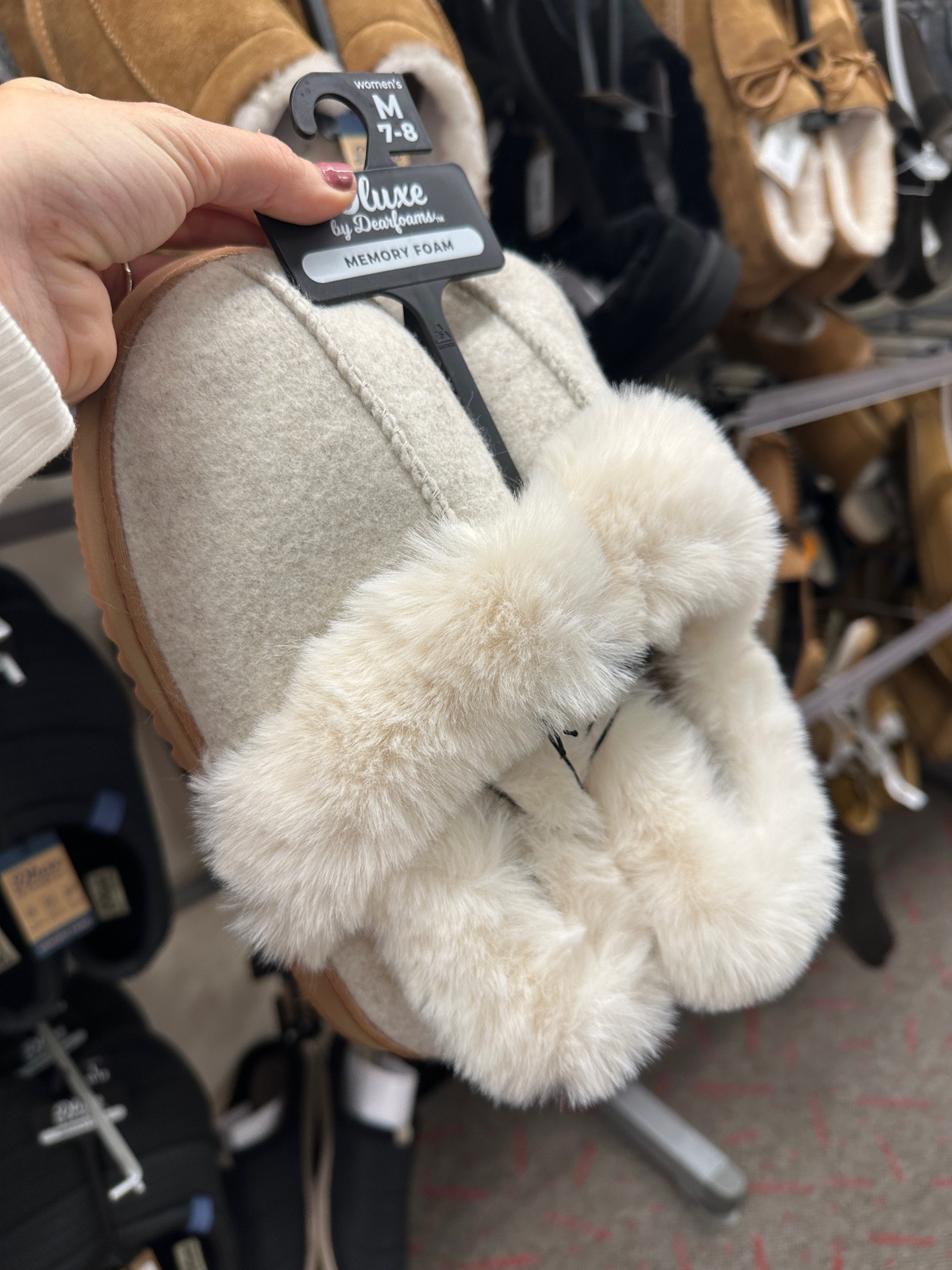 These house shoes from target are so cute and under $20. Would make a great gift for your mom, mother in law, sister, friend etc! Love the fur & memory foam soles. Super affordable! They are like wearing a cozy blanket on your feet 🥰

Slippers, gift for her, house slippers, comfy shoes, target shoes, winter indoor boots 

#LTKFindsUnder50 #LTKSeasonal #LTKGiftGuide