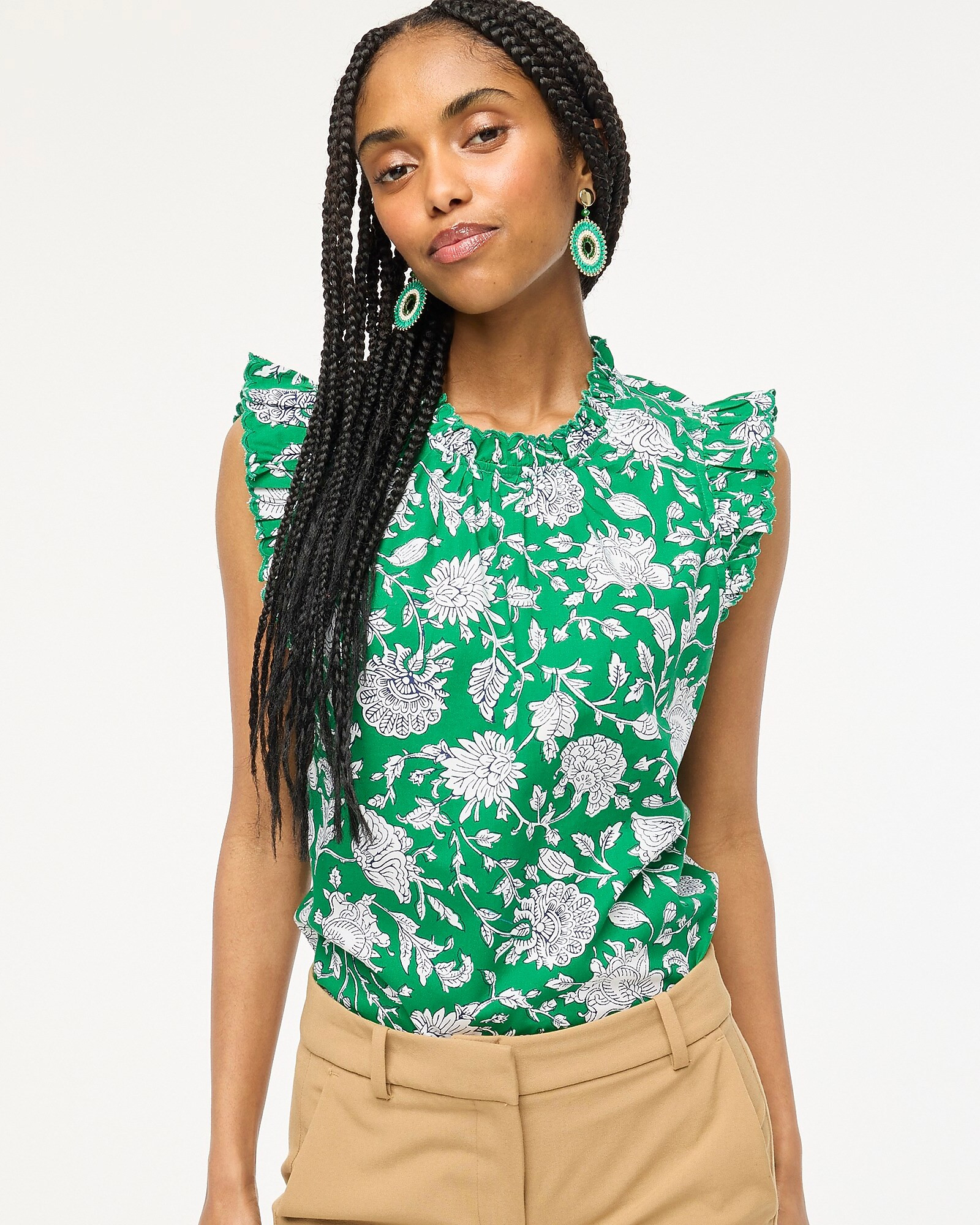 Sleeveless ruffleneck top | J.Crew Factory