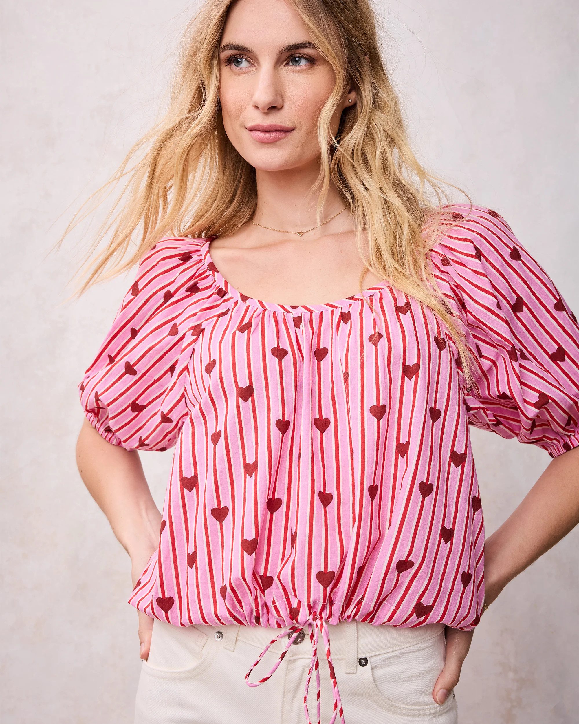 Sweethearts - Piper Blouse - Blushing Valentine | Printfresh