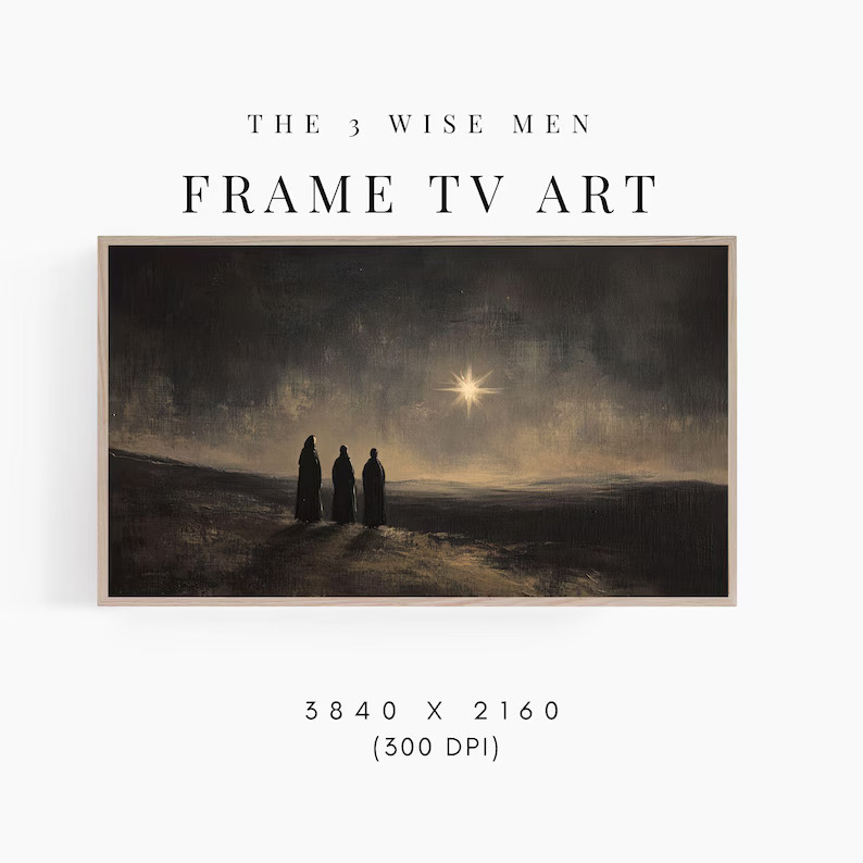 Frame TV Art Nativity, Christmas Frame TV Art, Three Wise Men and Star of Bethlehem, Christmas Sa... | Etsy (US)