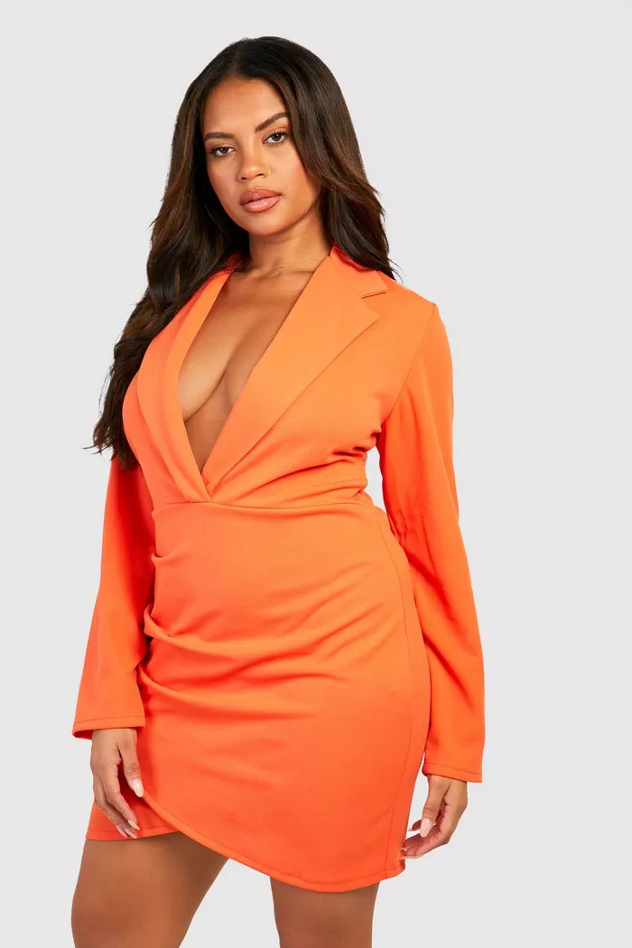 Plus Wrap Front Blazer Dress | Boohoo.com (US & CA)