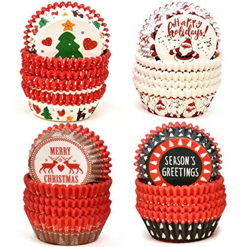 500 Pieces Christmas Cupcake Liners Muffin Cups Paper Disposable Cupcake Standard Size Ideal Holi... | Walmart (US)