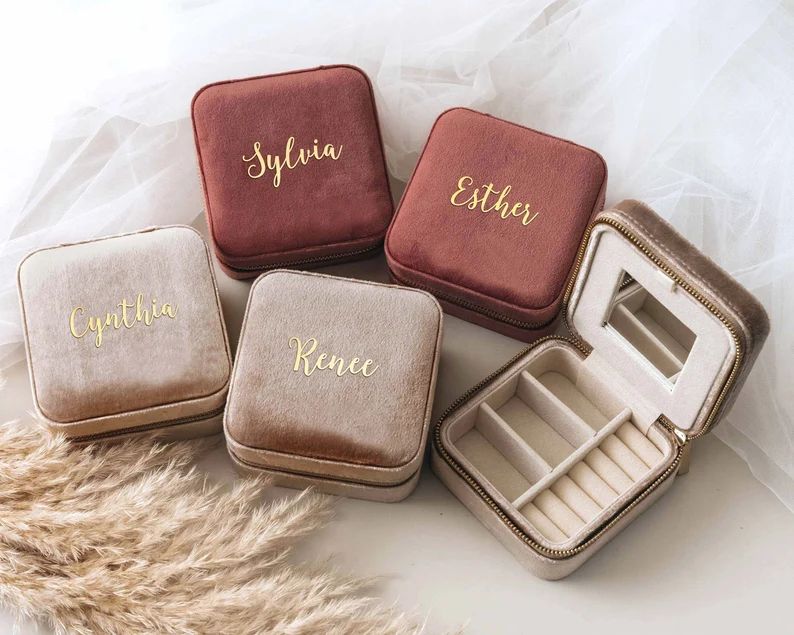 Personalized Velvet Jewelry Box Christmas Gifts for Mom - Etsy | Etsy (US)