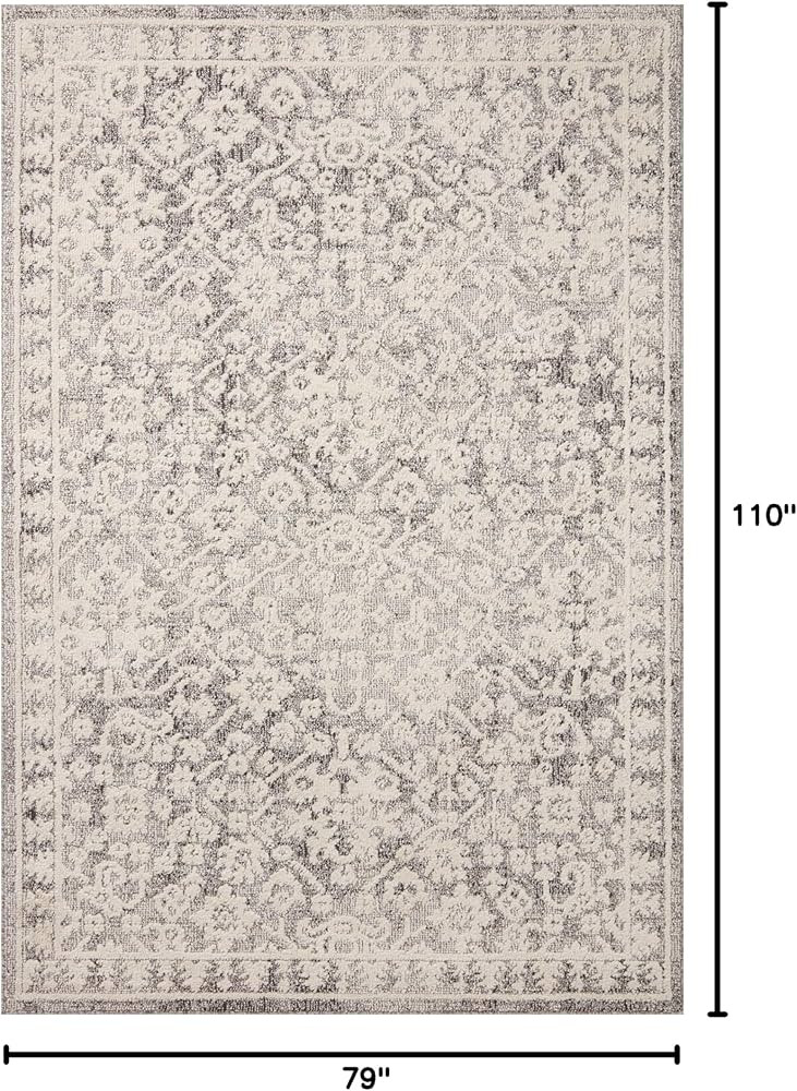 Loloi Magnolia Home Gigi Grey/Ivory 6'-7" x 9'-2" Area Rug | Amazon (US)