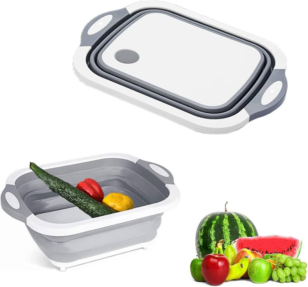 Portable Folding Cutting Board Washing Fruit and Vegetable Basin Collapsible Cutting Board Multif... | Amazon (US)