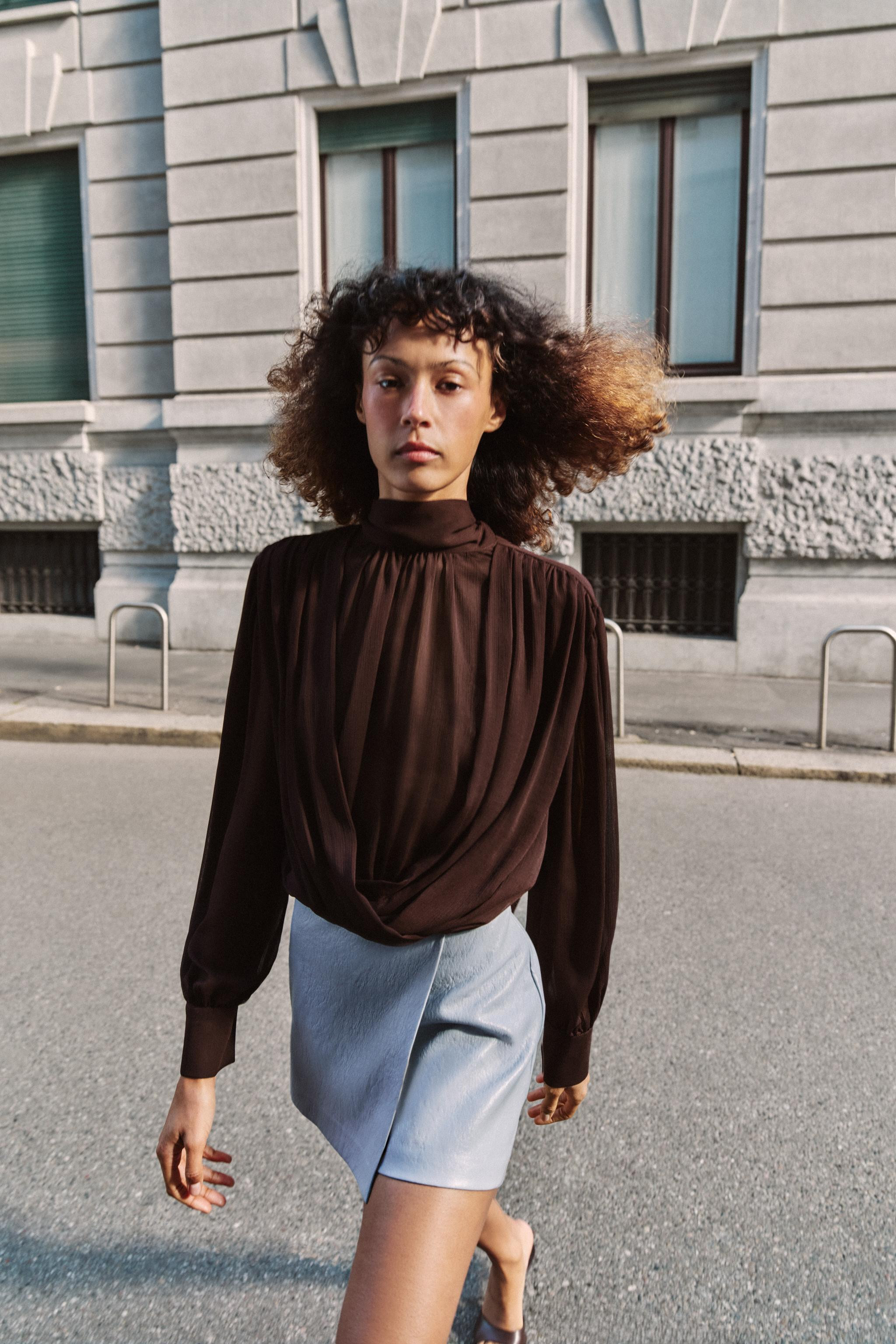 DRAPED BOW BLOUSE | Zara US